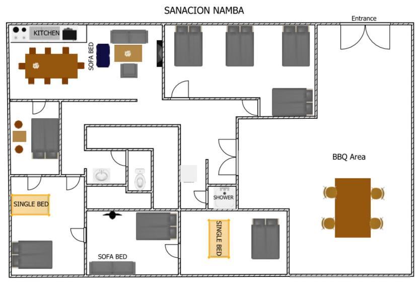 דירות אוסקה Sanacion Namba 難波千日前の5Ldk120平米 駅徒歩2分 広々バルコニーでバーベキューも可能 מראה חיצוני תמונה